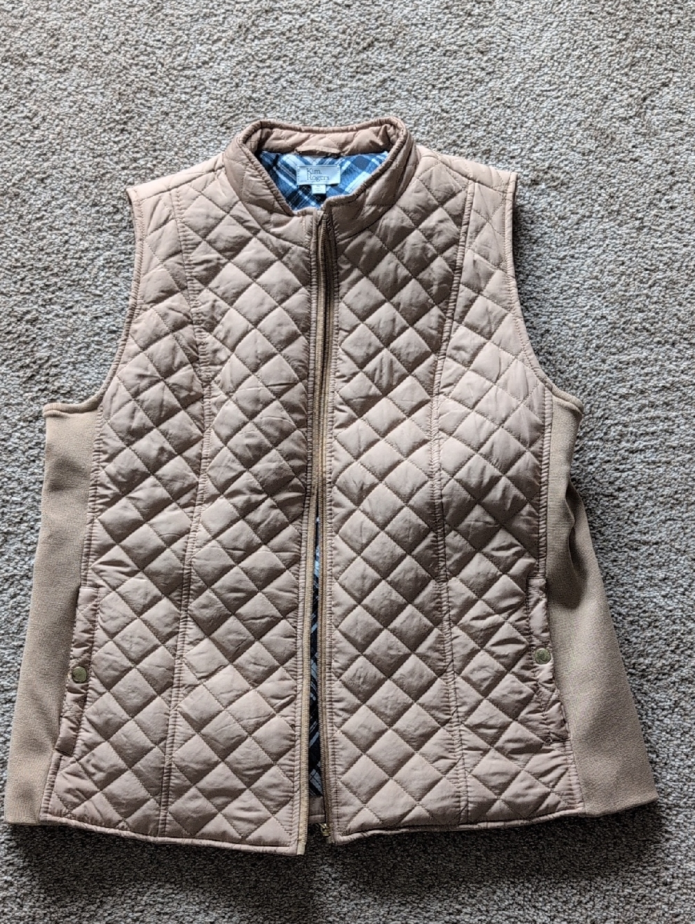 Kim Rogers Quilted Tan Vest